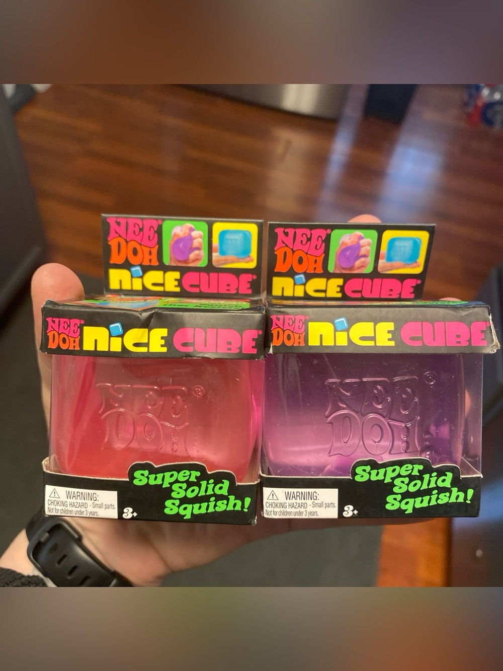 Nice Cube Super Solid Squish Stress Toy - Pink and Purple